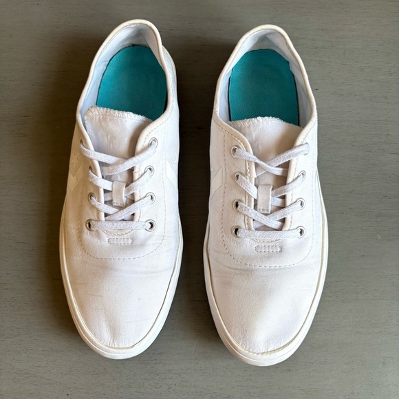 Converse Costa Women White Canvas Sneakers Trainers Size 8.5 Low Top Classic - Picture 4 of 11